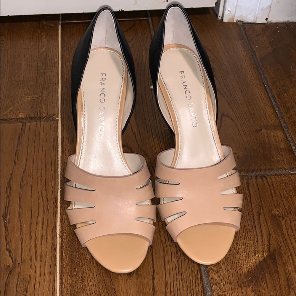 Nude and black heels
